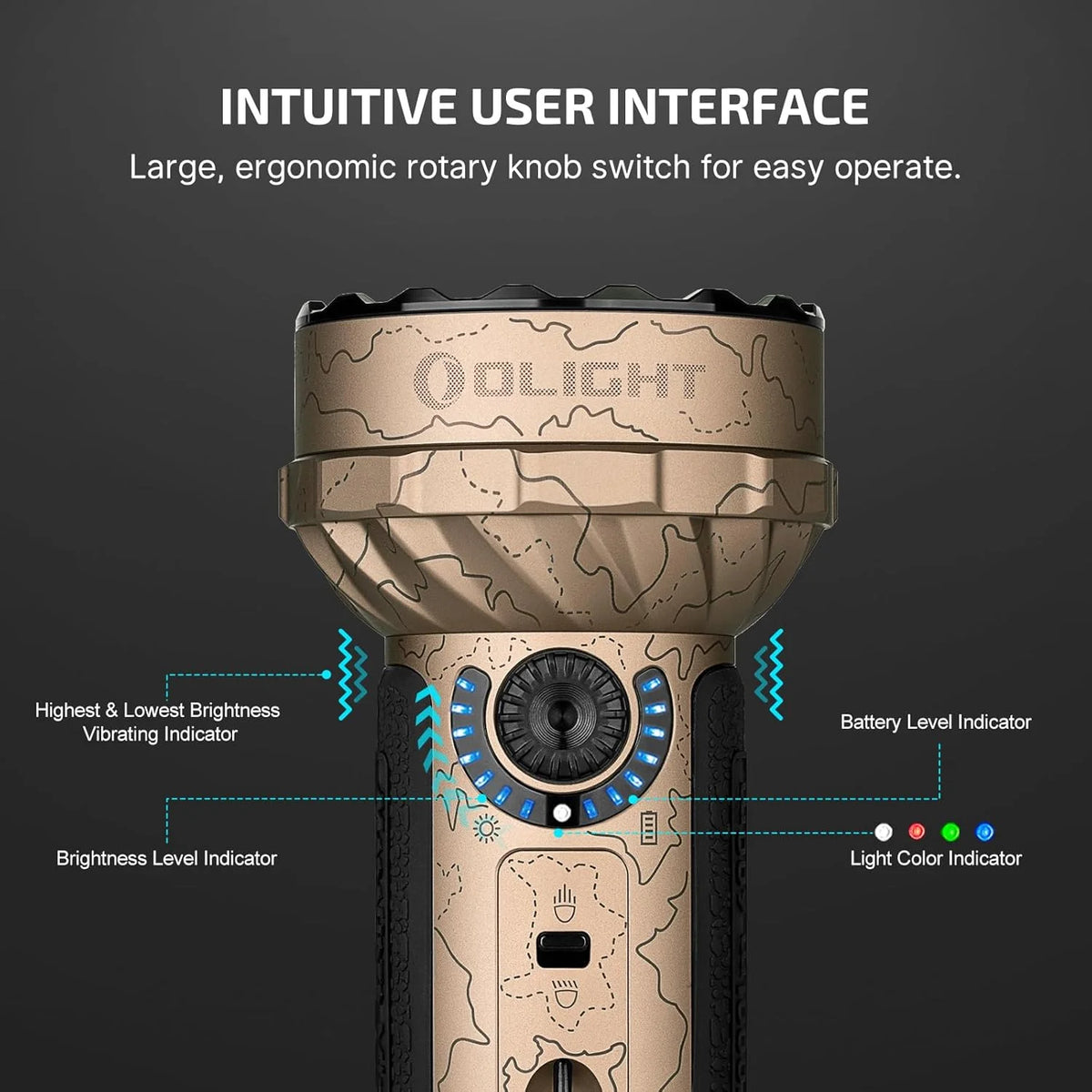 OLIGHT Marauder Mini 7,000 Lumens Bright Flashlight with 600 Meters Beam Distance, Powerful RGB Lights, Magnetic Rechargeable for Outdoors Work, Hunting, and Searching(Black)