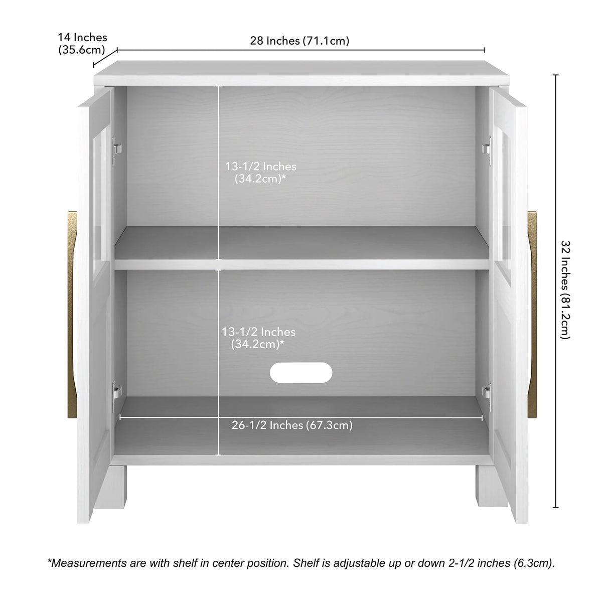 Evelyn&Zoe Holbrook Rectangular Accent Cabinet, Alder White