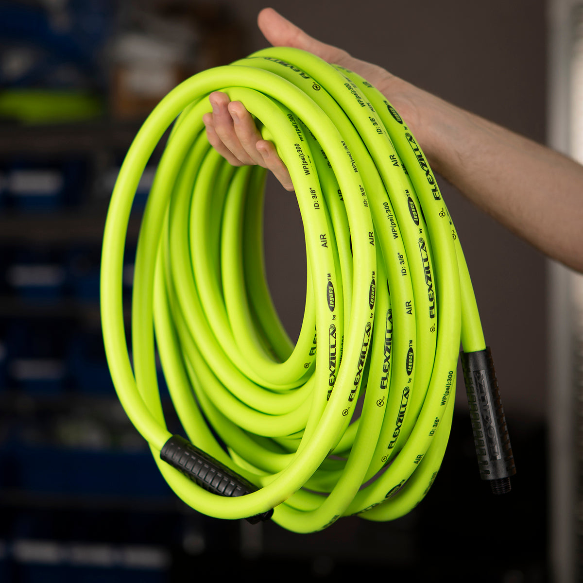 Flexzilla? Air Hose, 1/2" x 100', 3/8" MNPT Fittings, ZillaGreen?