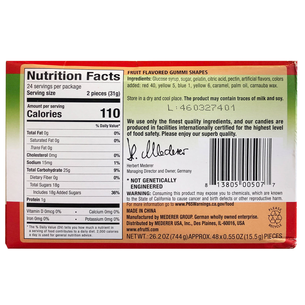 E.Frutti Gummi Pizza, 48-Count