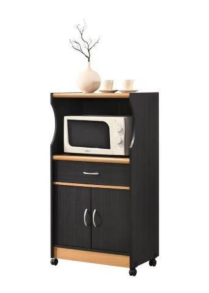 Hodedah Microwave Kitchen Cart, White