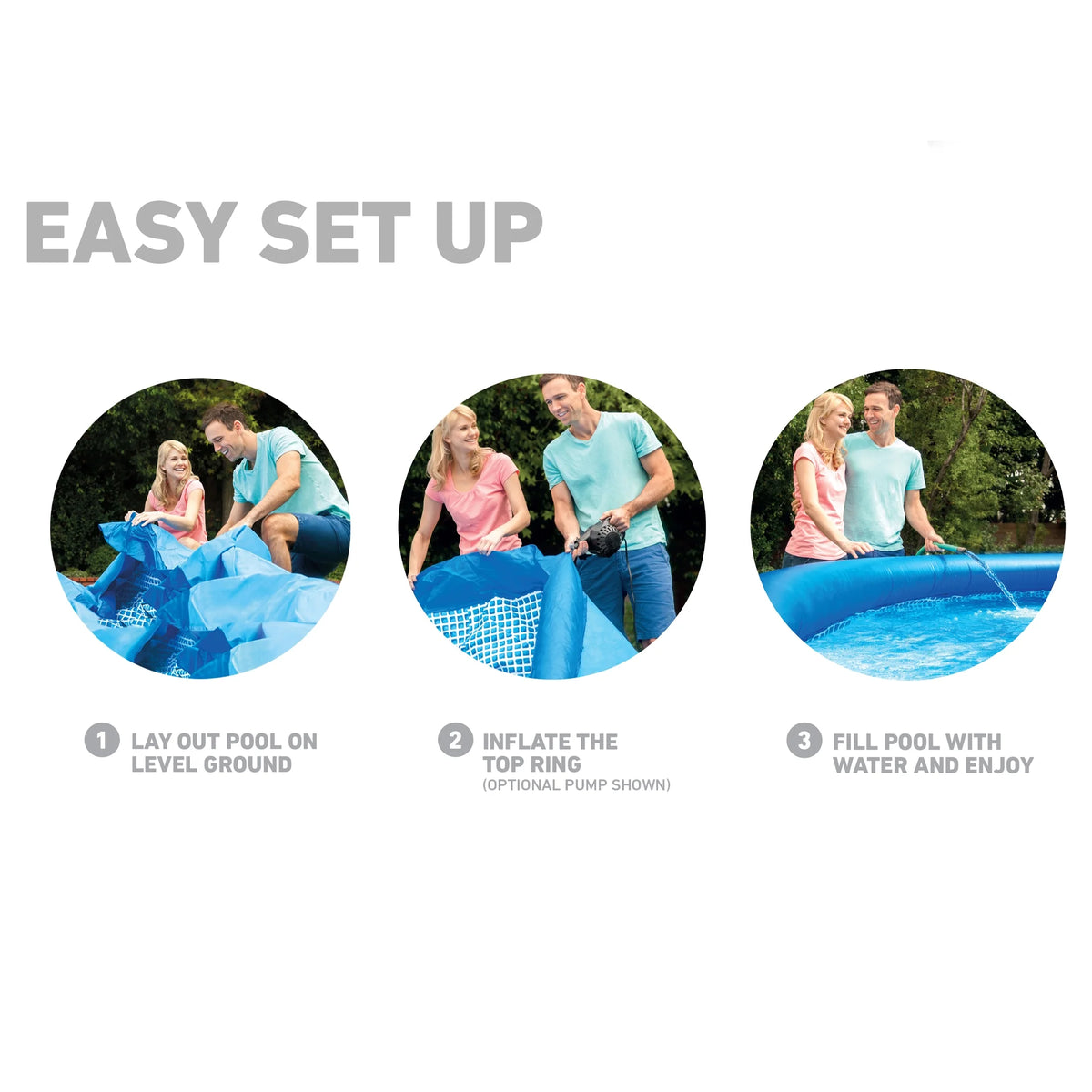 Intex 10' x 30" Easy Set Above Ground Swimming Pool With Filter Pump