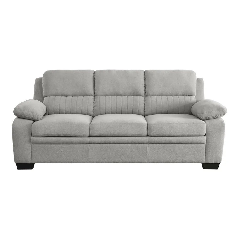 Lexicon Holleman Modern Textured Fabric Sofa with Pillow-top Arms in Light Gray