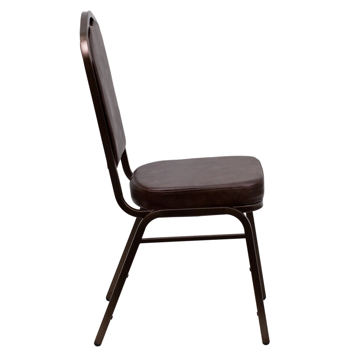 Emma + Oliver 4 Pack Crown Back Stacking Banquet Chair in Navy Vinyl - Silver Vein Frame