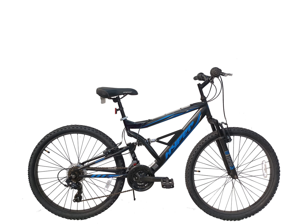 Hyper Bicycles Men's 26" Shocker Mountain Bike, Black/Green
