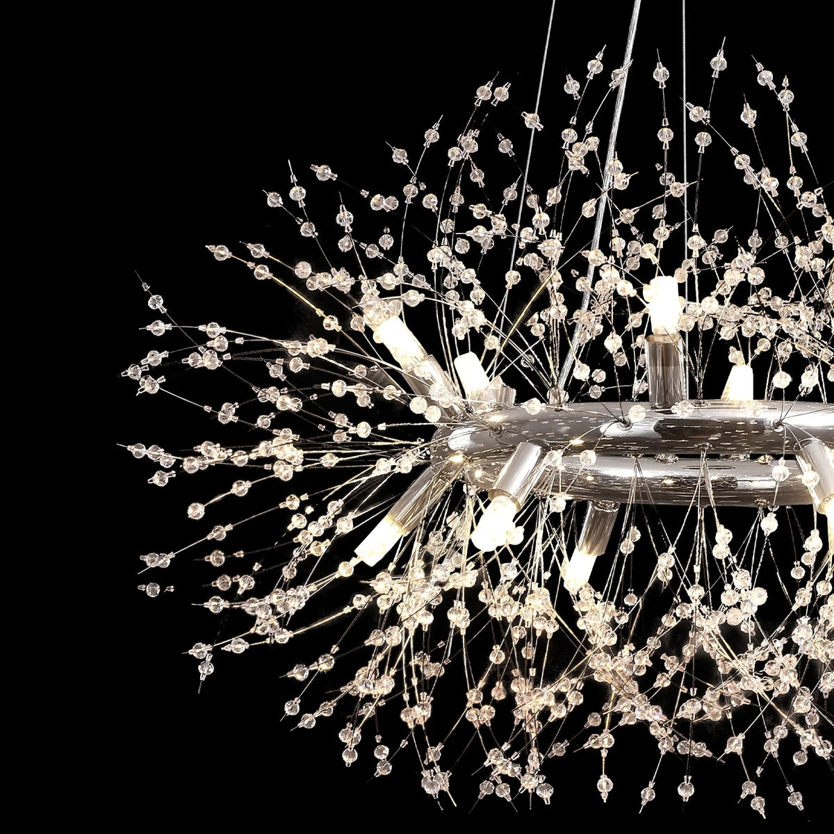 OYIPRO 12/20 - Light Modern Glam Sputnik Wagon Wheel Crystal Chandelier for Entryway, Living Room(Bulbs Included) Chrome 12 12-Light: 31" W x 12.6" H