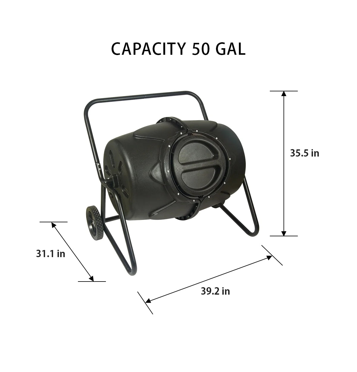 KoolScapes Two-Wheeled Tumbling Composter 50 Gallon / 190L