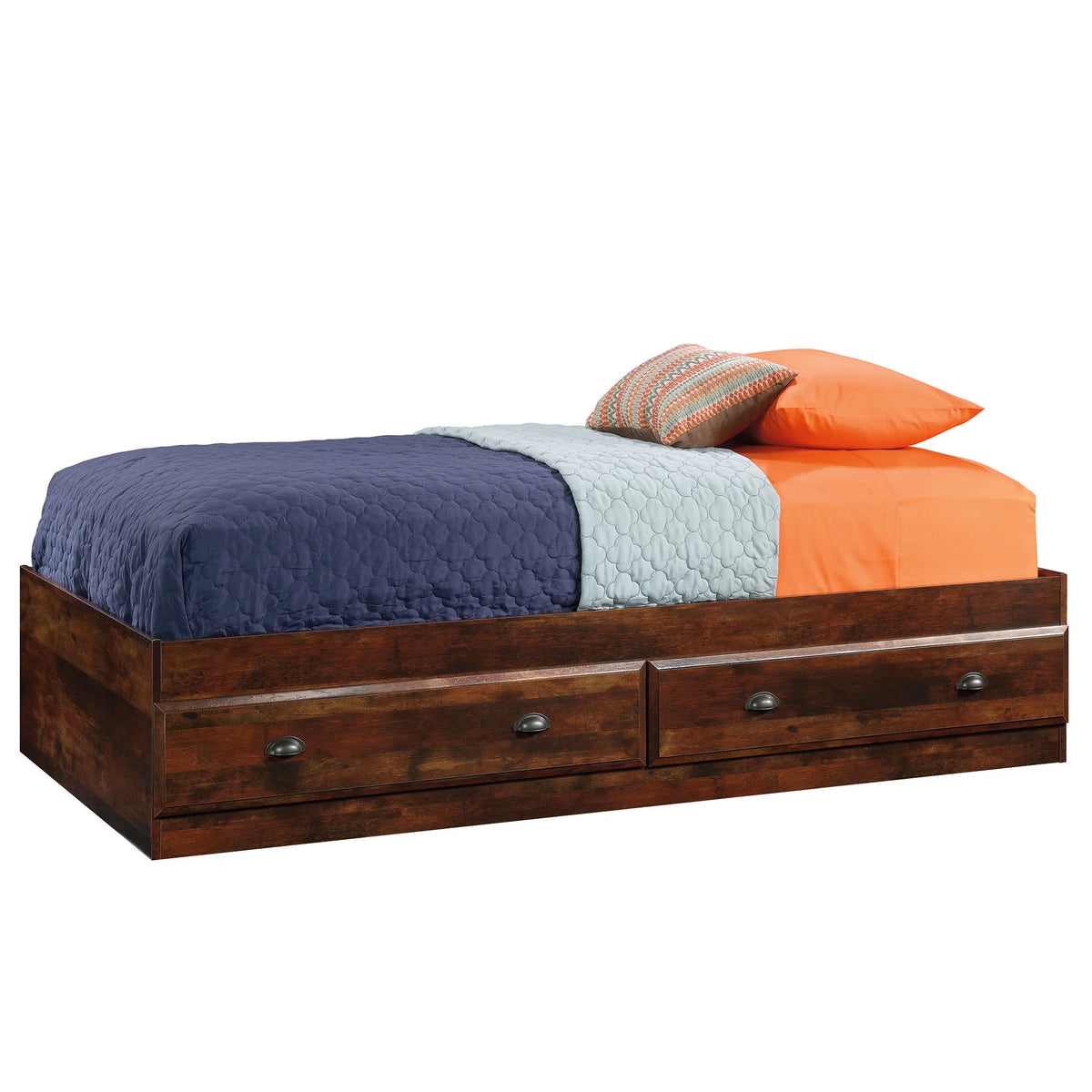 Better Homes and Gardens Leighton Mates Kid's Storage Bed, Twin, Rustic Cherry