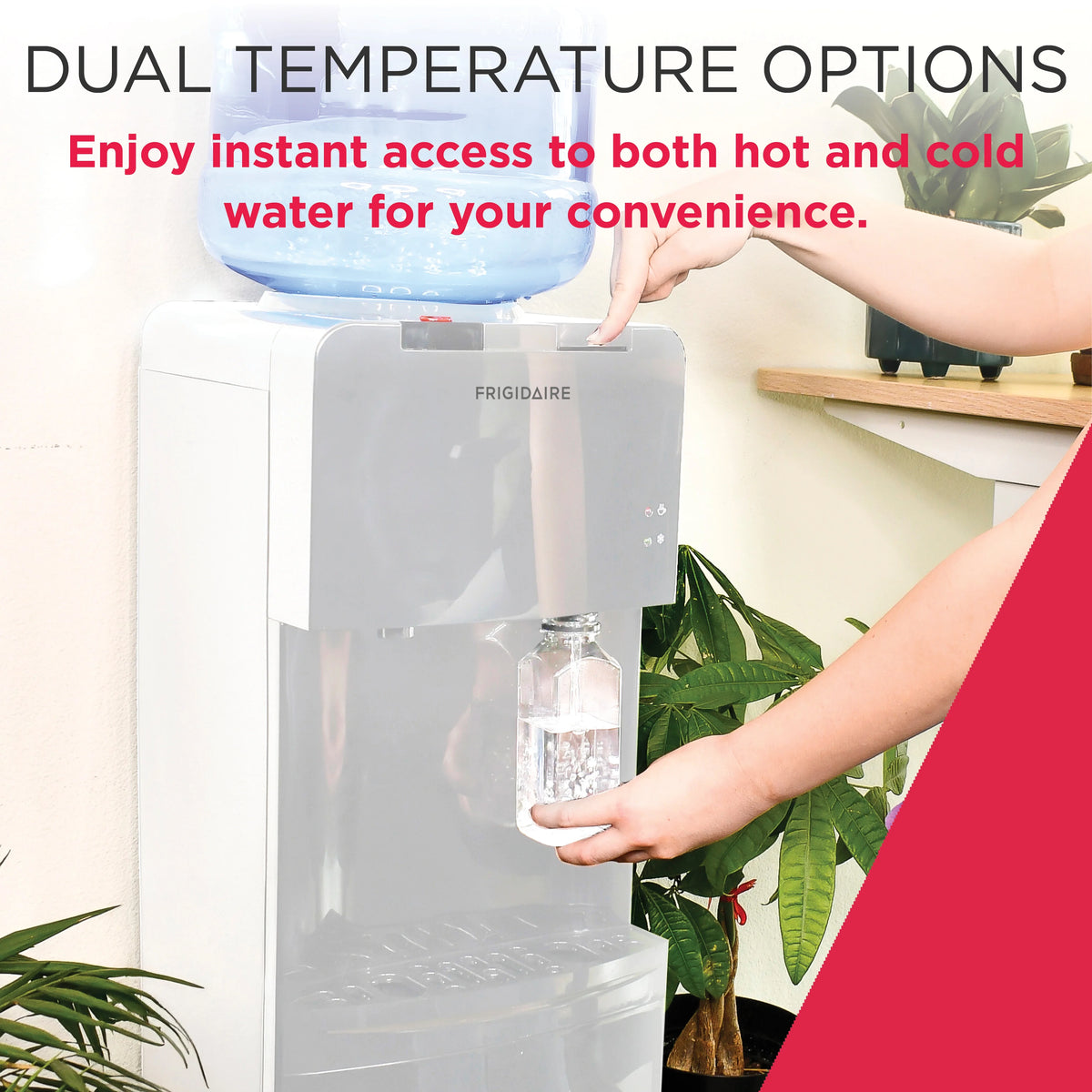 Frigidaire, Top Loading Hot and Cold Water Dispenser, White