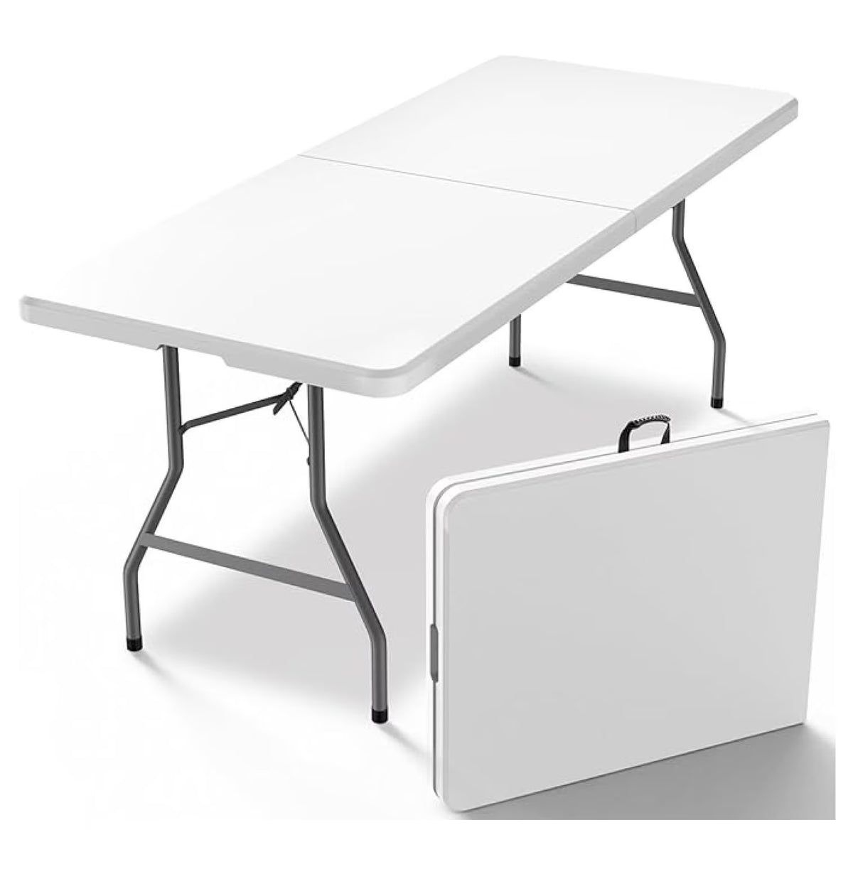 6FT Folding Table, 30x72 Inch Heavy Duty Portable Table with Handle