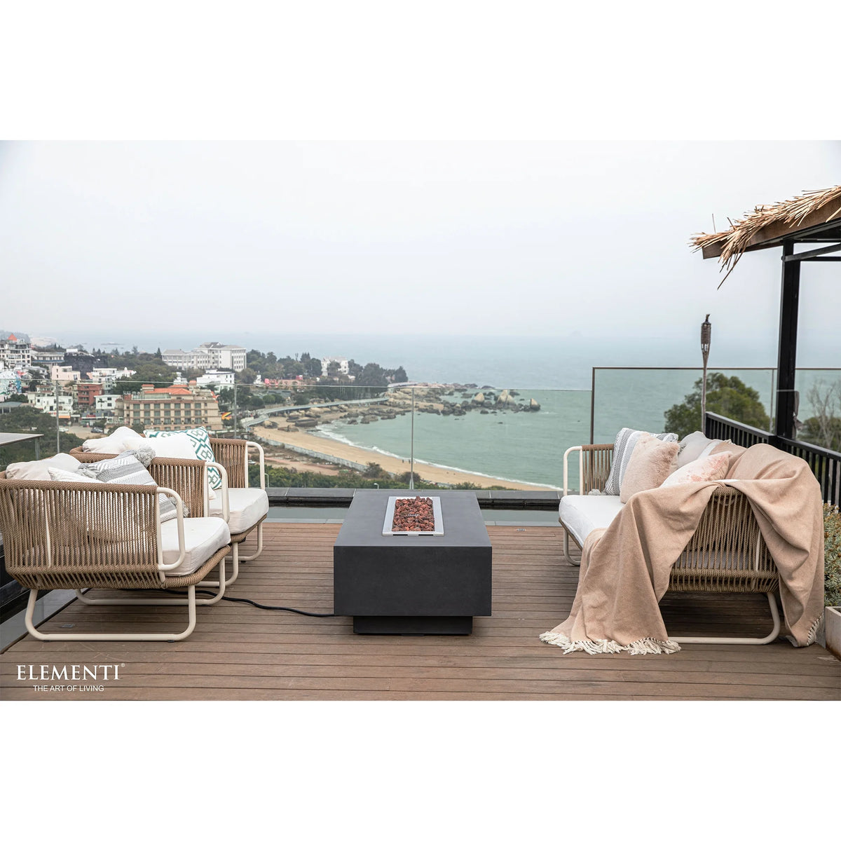Elementi Granville Concrete Outdoor 45,000 BTU Natural Gas Fire Pit Table