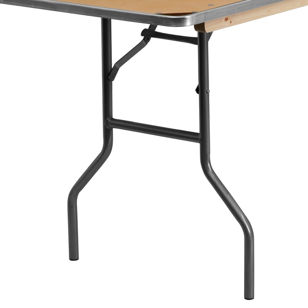 Flash Furniture 8-Foot Rectangular HEAVY DUTY Birchwood Folding Banquet Table with METAL Edges and Protective Corner Guards
