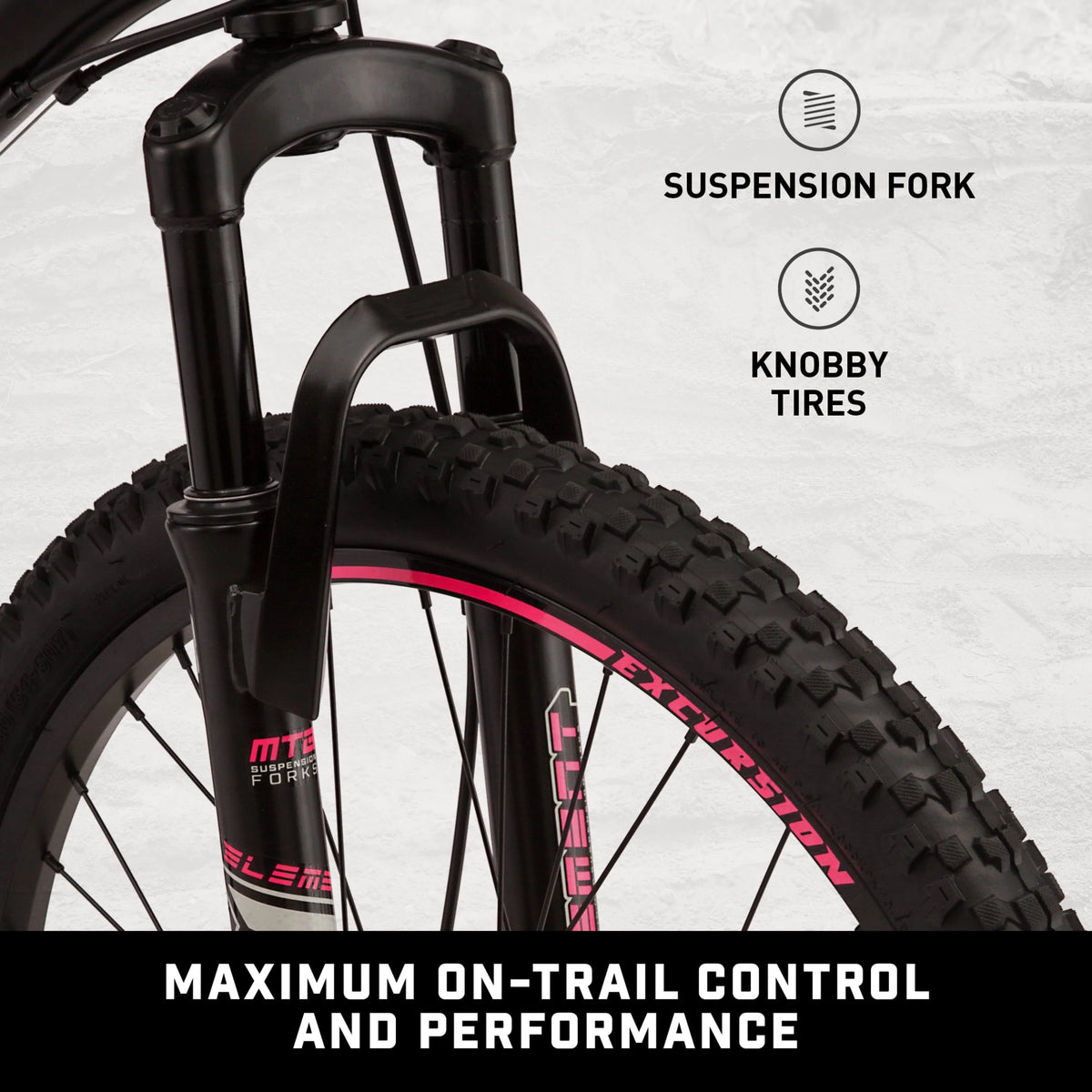24-in. Excursion Unisex Mountain Bike, Black, 21 Speeds