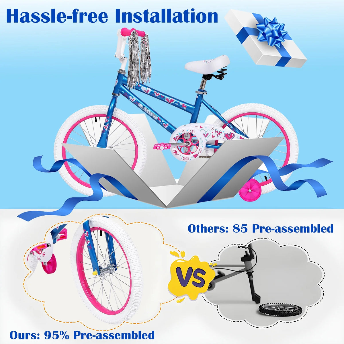 SUGIFT Kids Bike 18 inch Bicycle for Girls Ages 6-12 Years Child, Blue