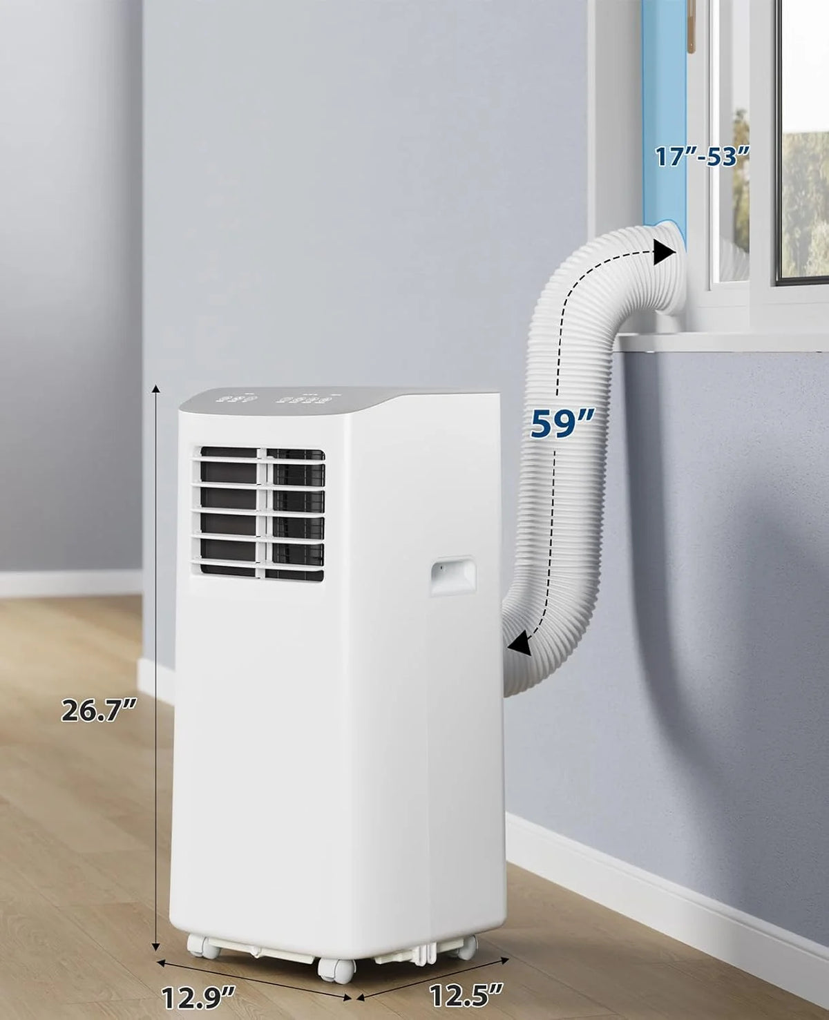 EastVita 8,000 BTUs Portable Air Conditioner, Room Air Conditioner, 3-in-1 Cooling AC Portable Air Conditioner with Fan & Dehumidifier, Standing AC, Ventless Floor AC