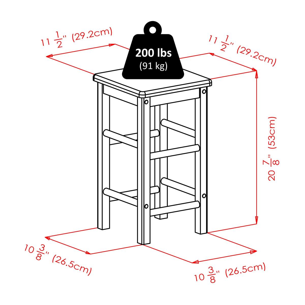 Winsome Suzanne 3-PC Space Saver Set, 2 Tuck-away stools, Teak Finish