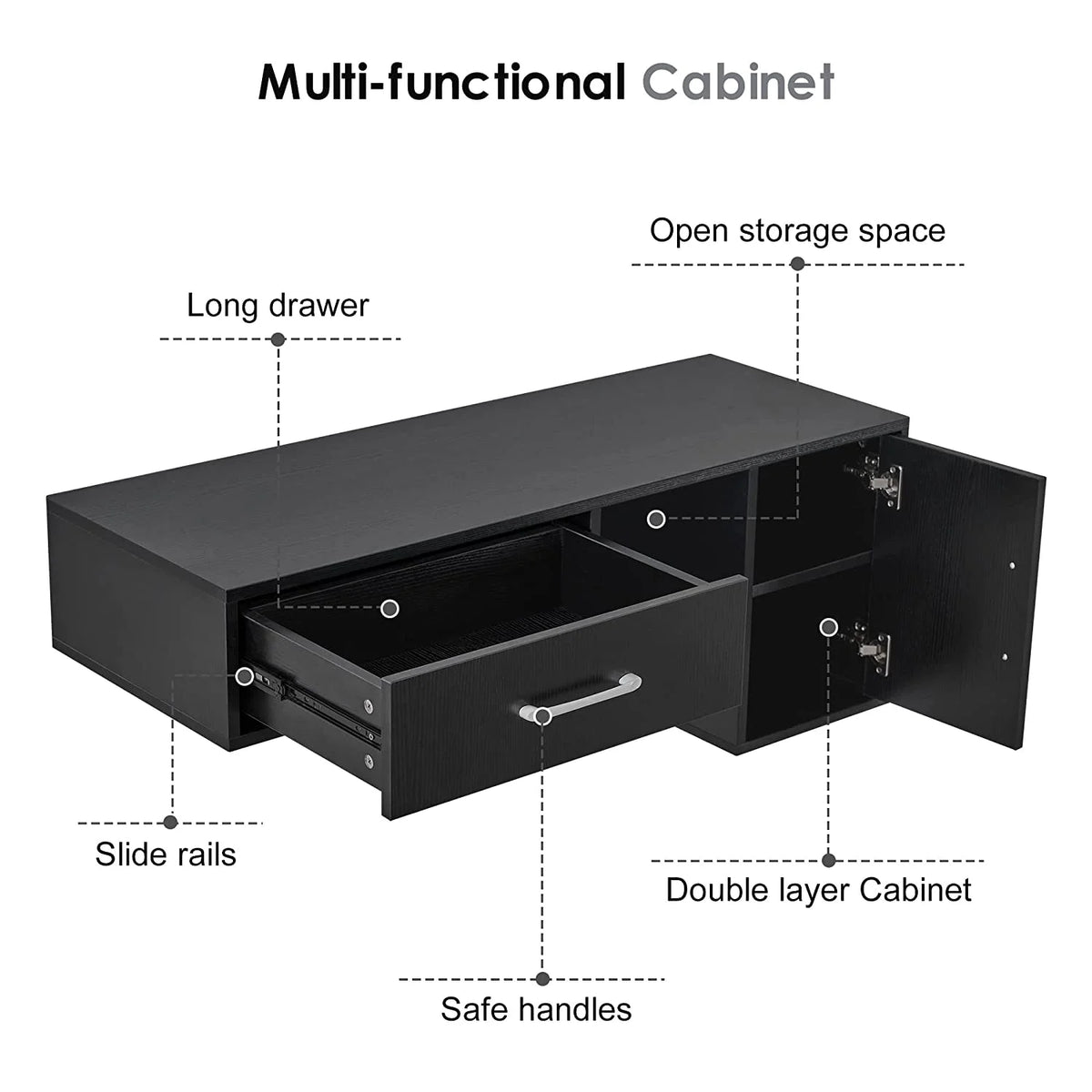 BarberPub Barber Wall Mount Station with Drawers, Beauty Multi-Functional Storage Cabinet 2530