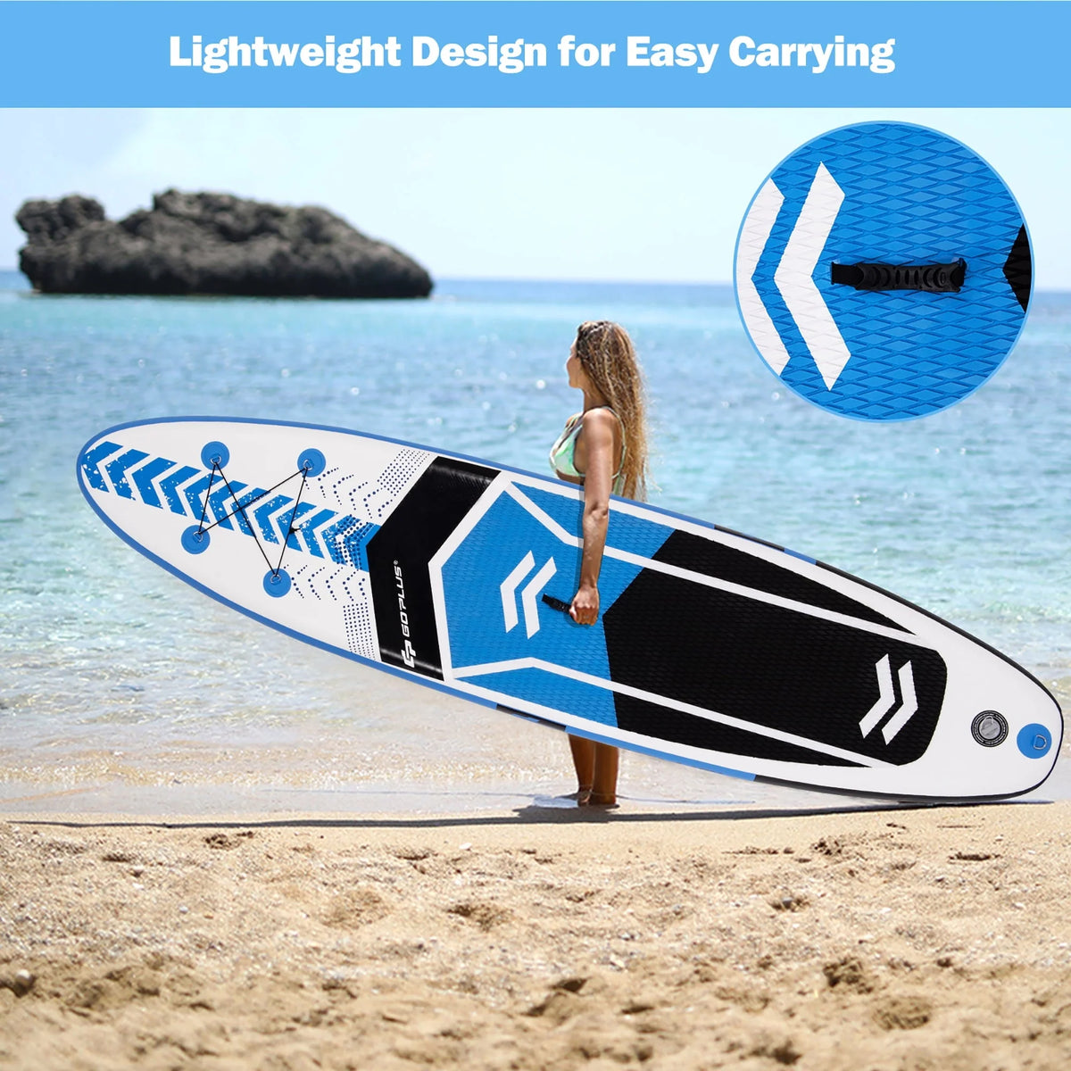 Goplus 10'5'' Inflatable Stand Up Paddle Board SUP with Carrying Bag Aluminum Paddle