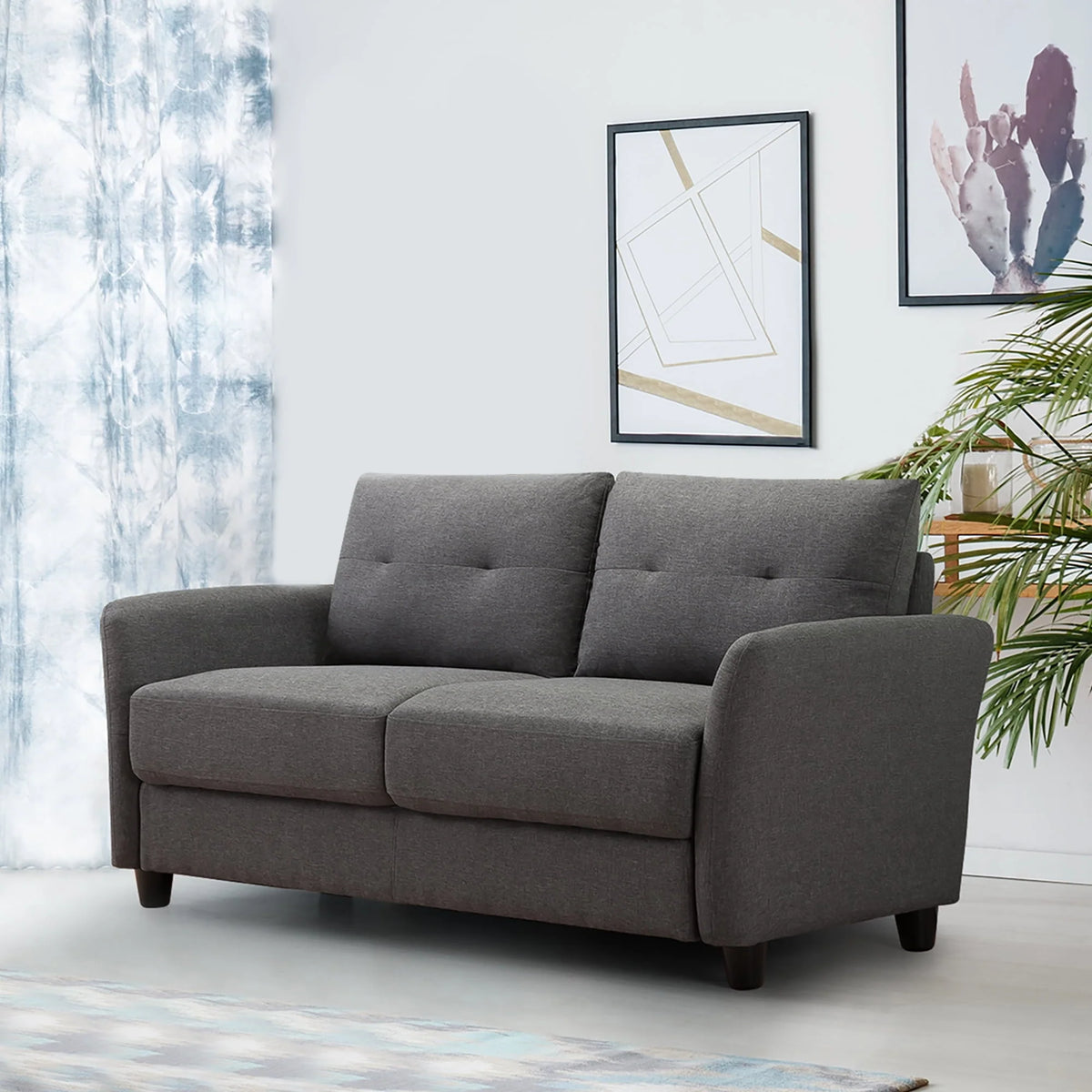Zinus Ricardo 2-Seater Loveseat, Dark Grey