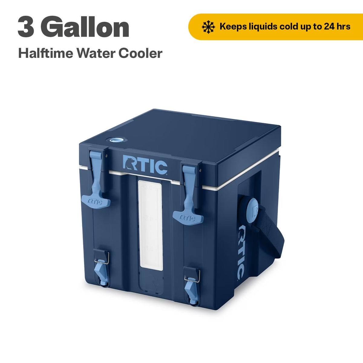 RTIC Halftime Water Cooler, 3 Gallon Hard-Sided Water Cooler, White