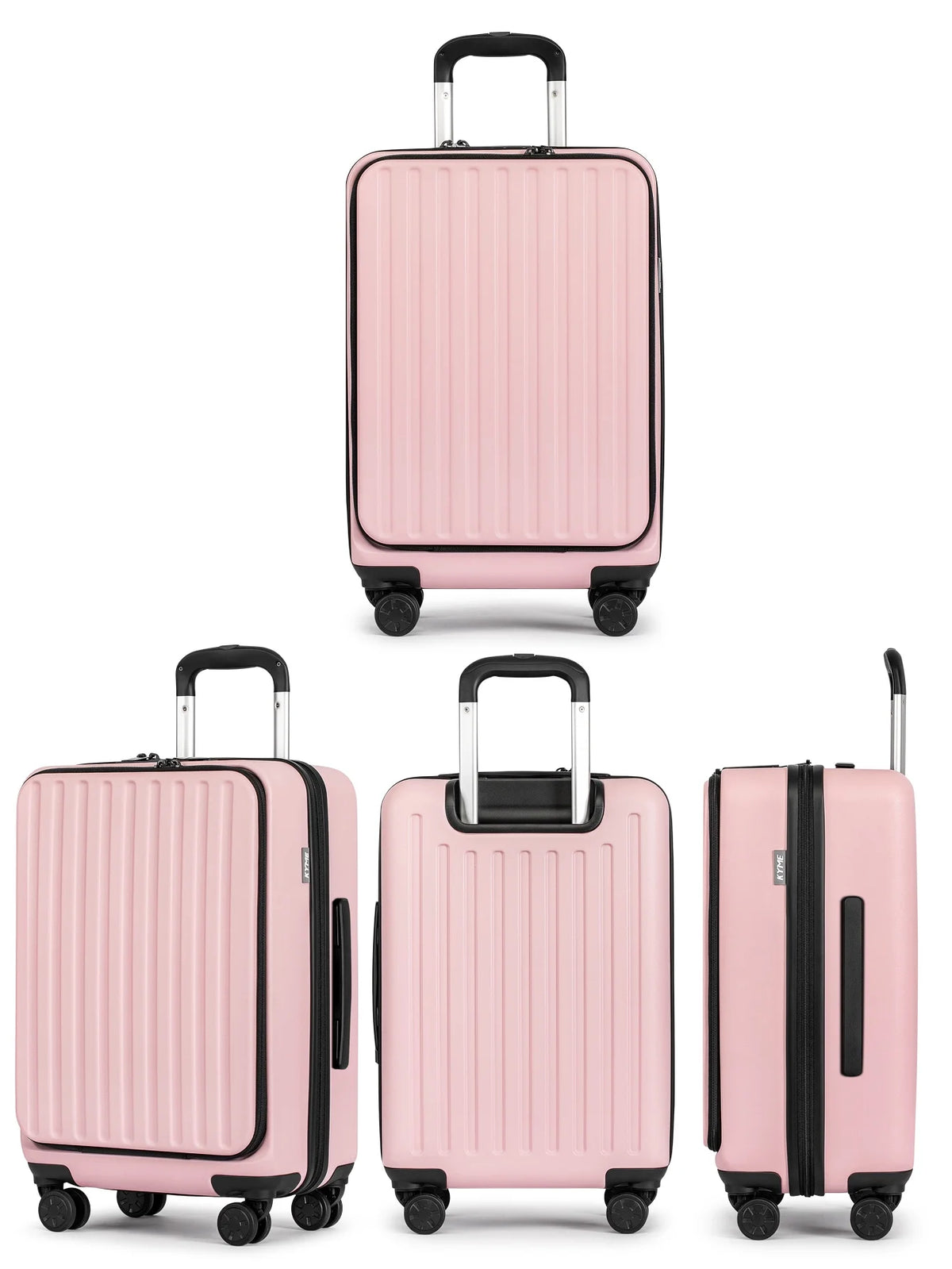 Front Open Carry On Luggage Laptop Compartment 100%PC TSA Lock Spinner Wheels 20" Lightweight Hardside Suitcase