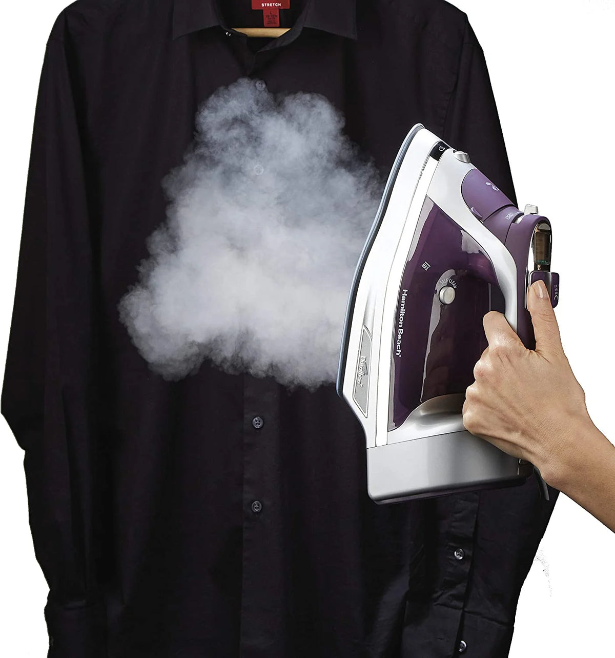 Hamilton Beach Durathon Digital Retractable Cord Iron, Purple