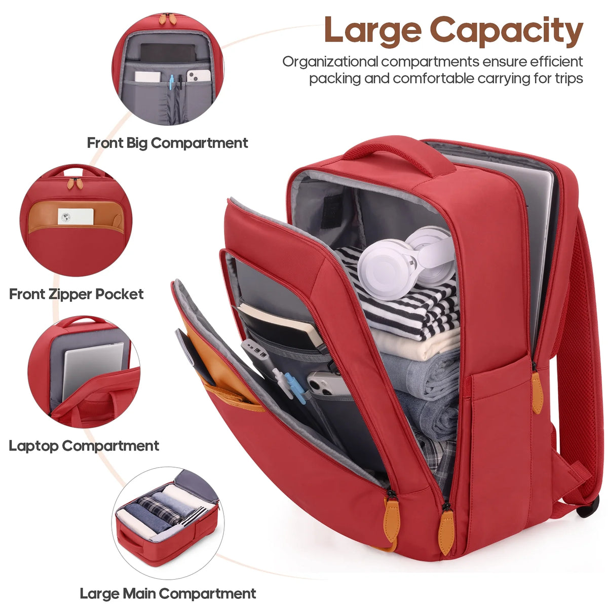 MIUSSE Carry on Luggage Set 3 Piece Hard Shell Luggage Sets with Spinner Wheels TSA Lock Carry on with Backpack Set
