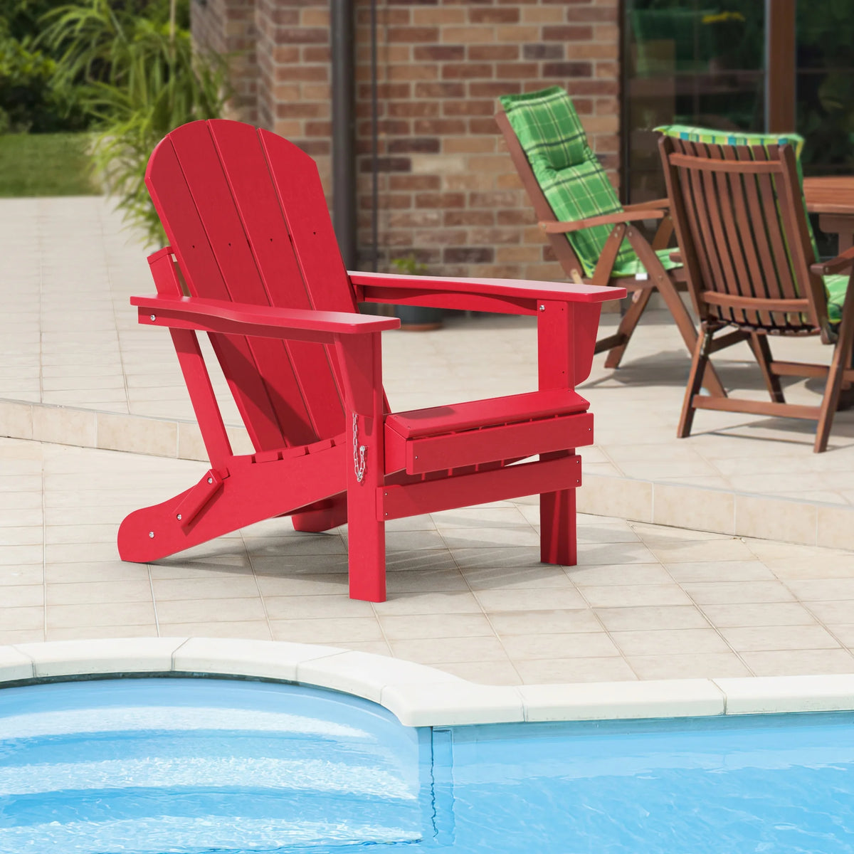 TORVA Folding Adirondack Chair, Fire Pit Chair,Patio Outdoor Chairs All-Weather Proof HDPE Resin for BBQ Beach Deck Garden Lawn Backyard, Black