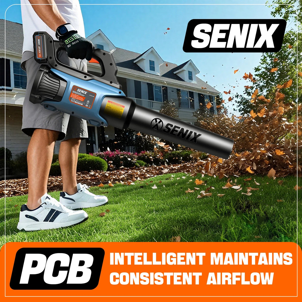 SENIX 20V 2-Tool Cordless Combo Kit, 10-Inch String Trimmer & Variable Speed Leaf Blower (One 4.0Ah Battery and Charger Included) S2K2B1-03