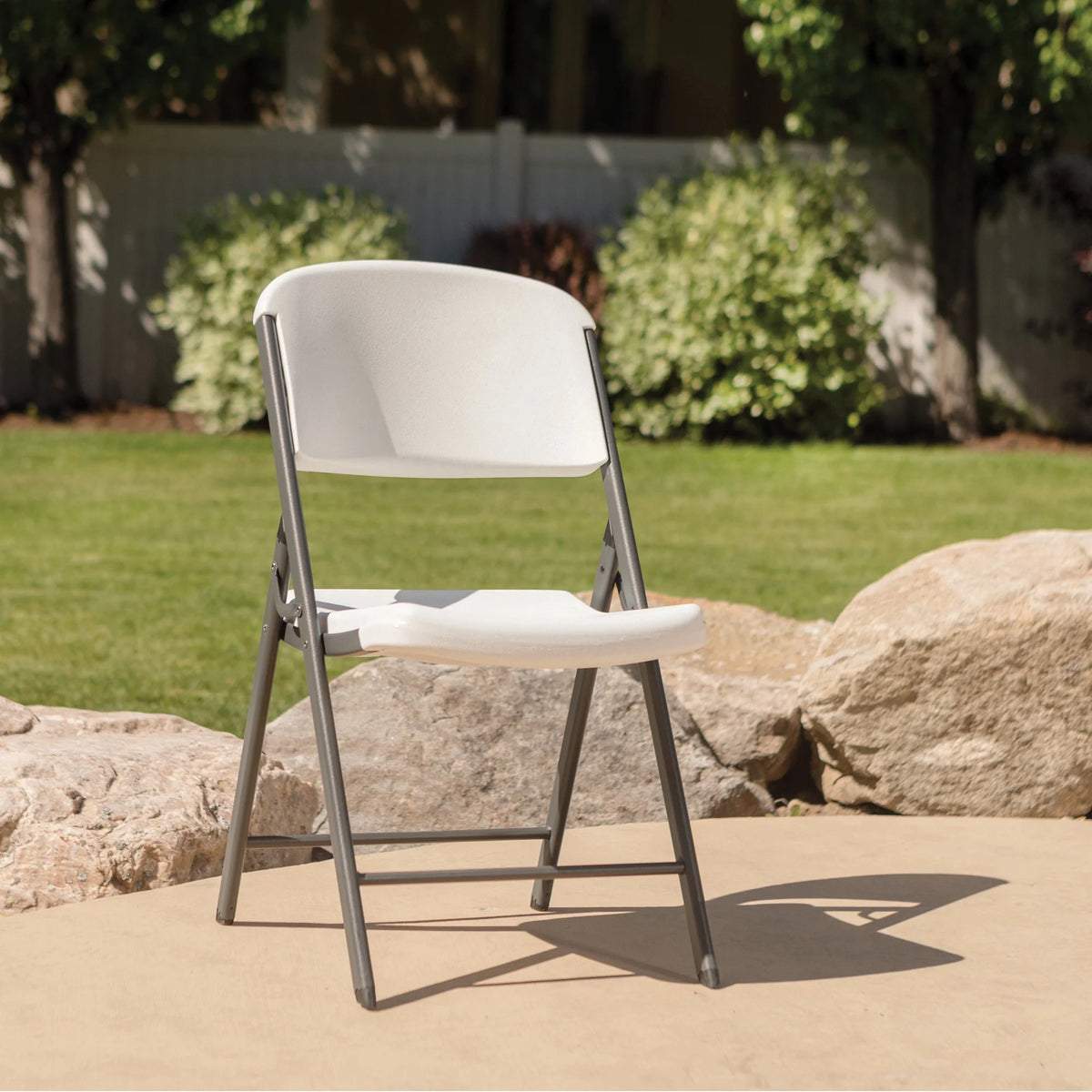 Lifetime Folding Chair, Indoor/Outdoor Commercial, White Granite, 4 Pack (42804)