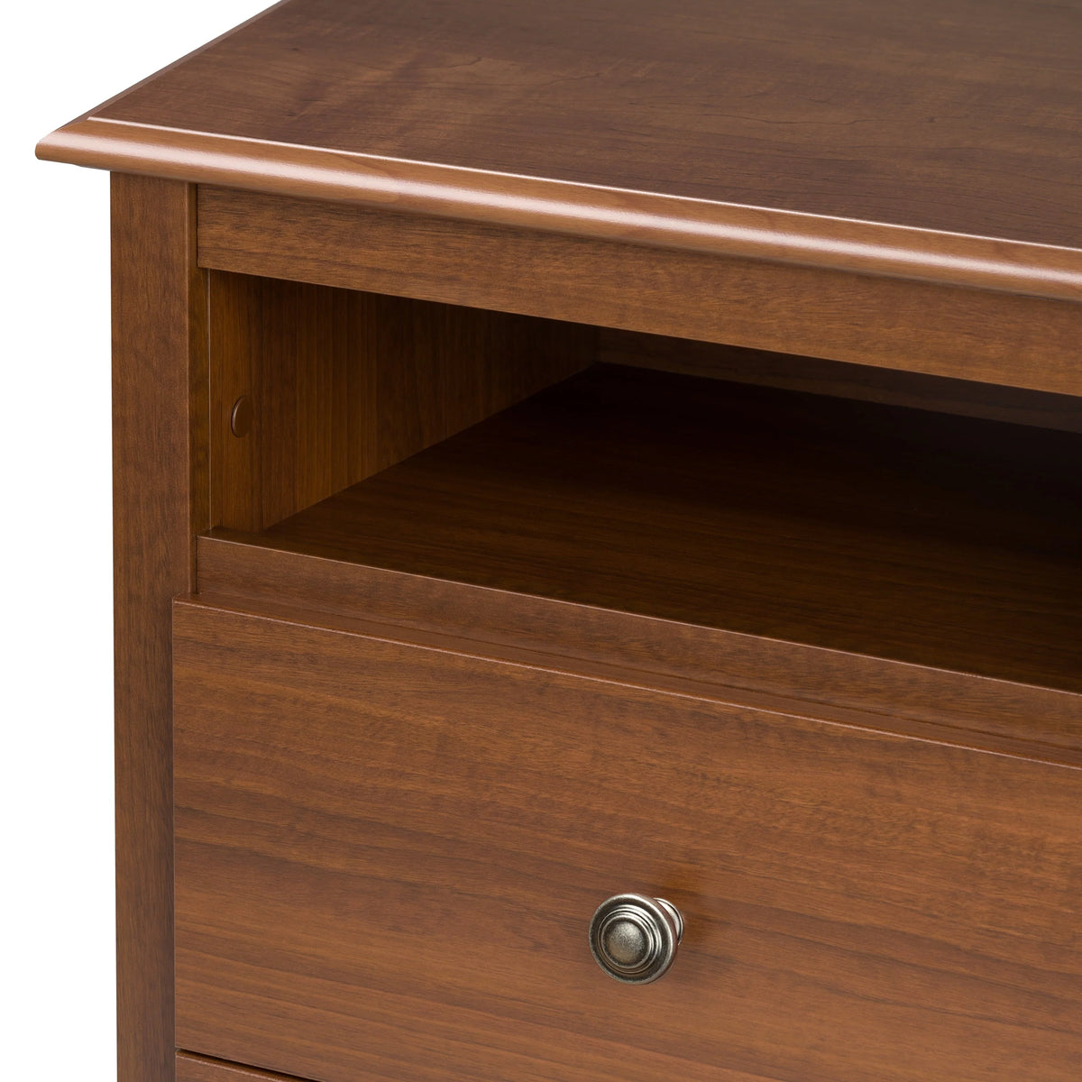 Prepac Sonoma 2 Drawer Tall Bedroom Nightstand With Open Shelf, Cherry