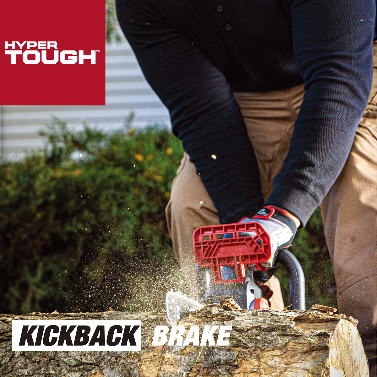 Hyper Tough 20V 4.0Ah Battery Powered 12in Brushless Chainsaw,  HT22-401-03-03