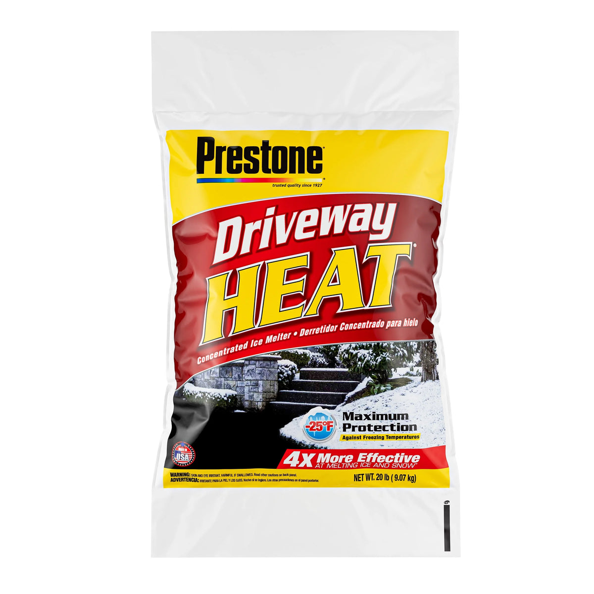 Prestone Driveway Heat Fast Acting Calcium Chloride Ice Melt, 20lb Bag