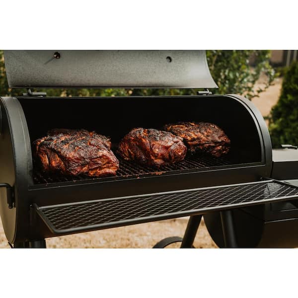 Highland Offset Charcoal Smoker and Grill in Black with 900 sq. in. Cooking Space