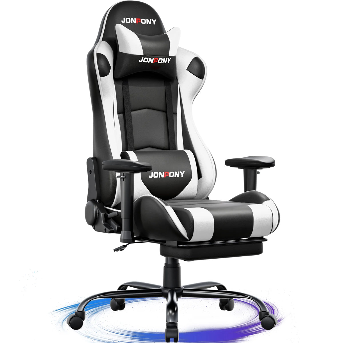 JONPONY Big and Tall 500LBS Gaming Chair, Ergonomic Design, Gamer Chair PU Leather with Footrest and Lumbar Support, High Back Office Chair Support 8 Hours Long Sitting,Red Computer Chair,Red