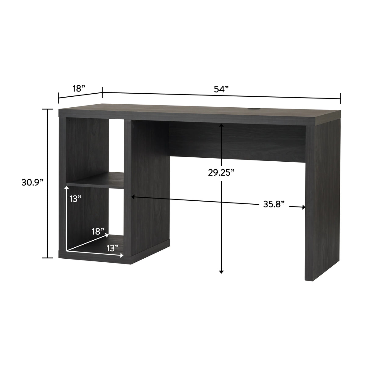 Better Homes & Gardens Cube Storage Office Desk, White Texture
