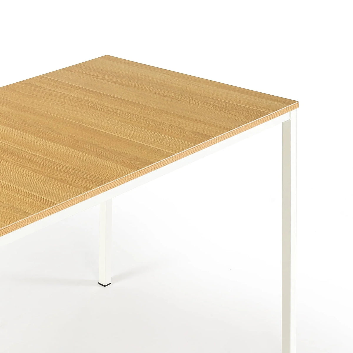 Zinus Louis 48" White Metal Dining Table with Benches, 3 Piece Dining Set