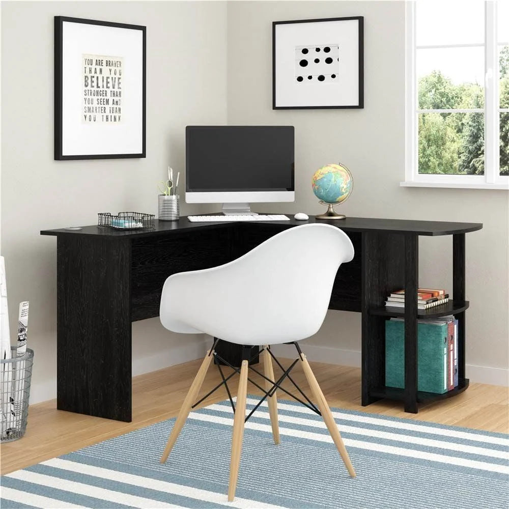 Zimtown L-Shaped Corner Computer Office Desk Furniture,Black