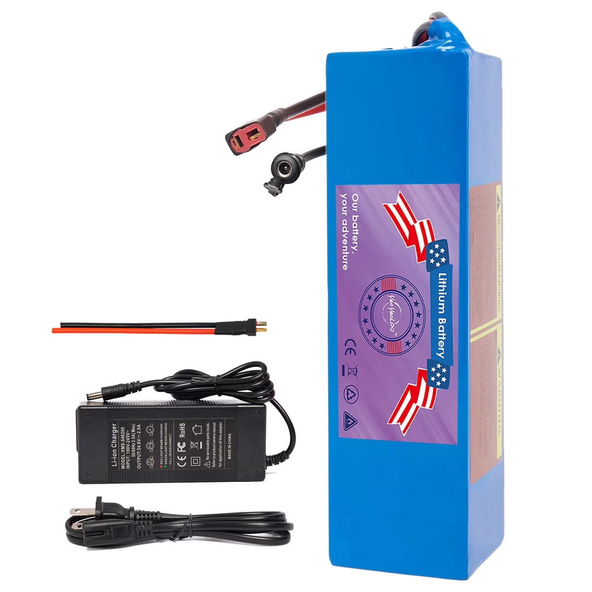 48V 8Ah Ebike Battery 48V Lithium Battery 30A BMS with Charger 48V Battery for 750W Electric Bike Motorcycle