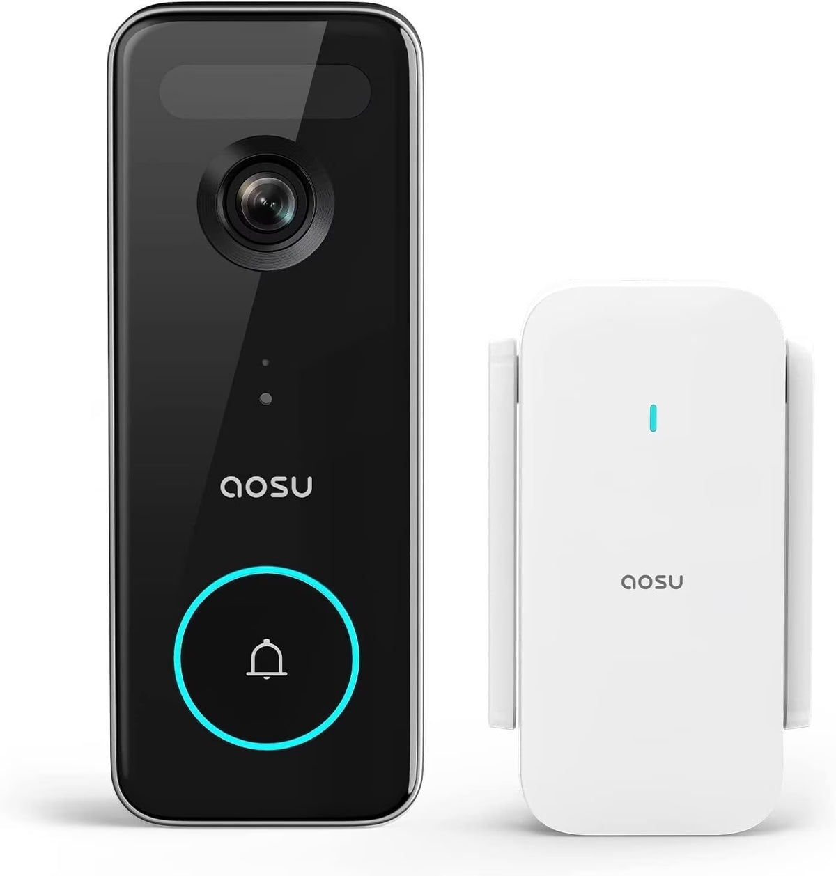 AOSU 2K Wireless Doorbell Camera with Chime, No Monthly Fee, 180-Day Battery Life, Wi-Fi Video Doorbell with PIR Motion Detection, IR Night Vision, 2-Way Audio, Work with Alexa & Google Assistant