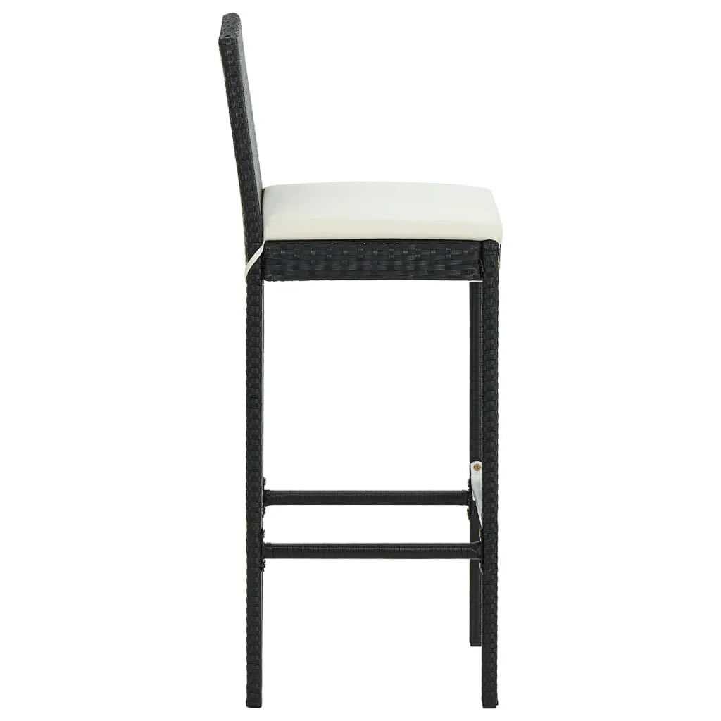 vidaXL Patio Bar Set Outdoor Bistro Set Bar Stool Bistro Table Poly Rattan
