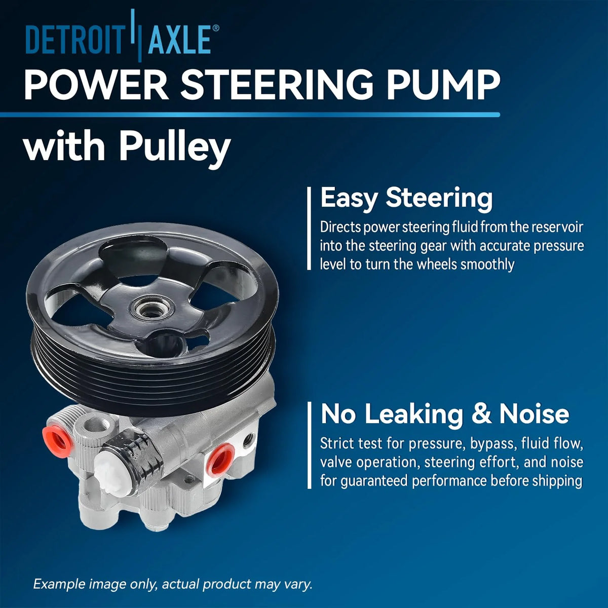 Detroit Axle - Steering Pump for 2007-2017 Jeep Patriot Compass Dodge Caliber Power Steering Pump w/Pulley 2008 2009 2010 2011 2012 2013 2014 2015 2016 Replacement 96-2401