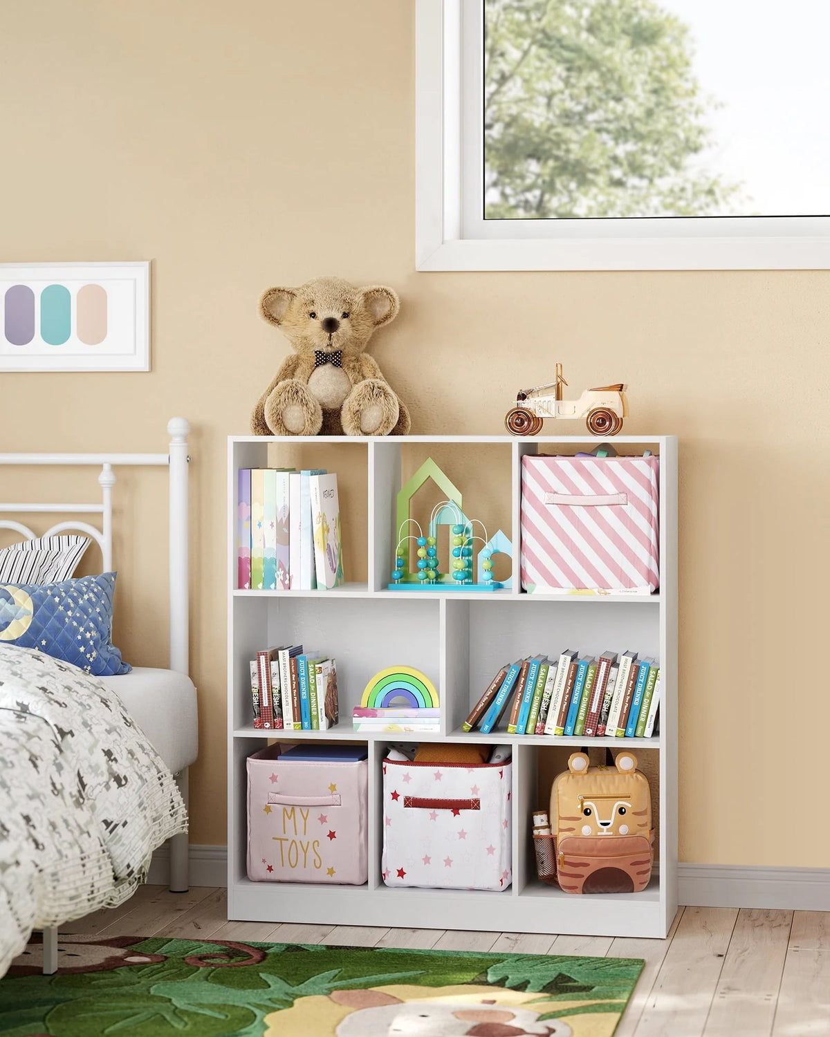 VASAGLE 8-Cube Storage Organizer Bookcase Book Shelf Storage Cabinet White