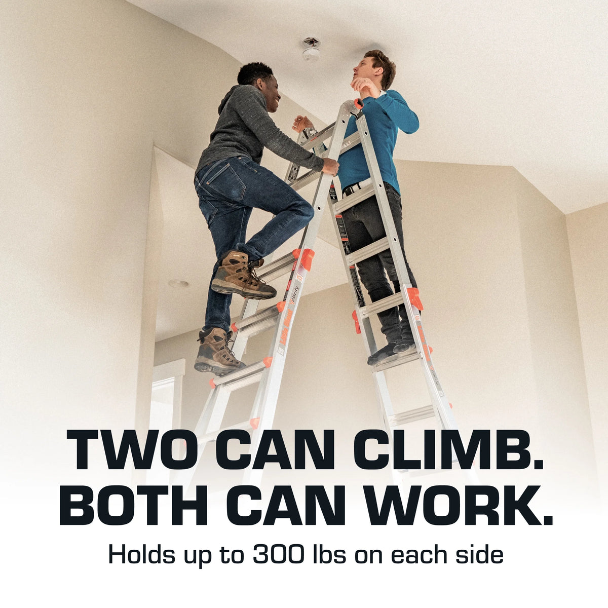 Little Giant Ladders Velocity 22-ft Multi-Position Ladder, Aluminum, 300 lb Capacity, Telescoping, A-Frame, Extension, with Wheels and Slip-Resistant Feet