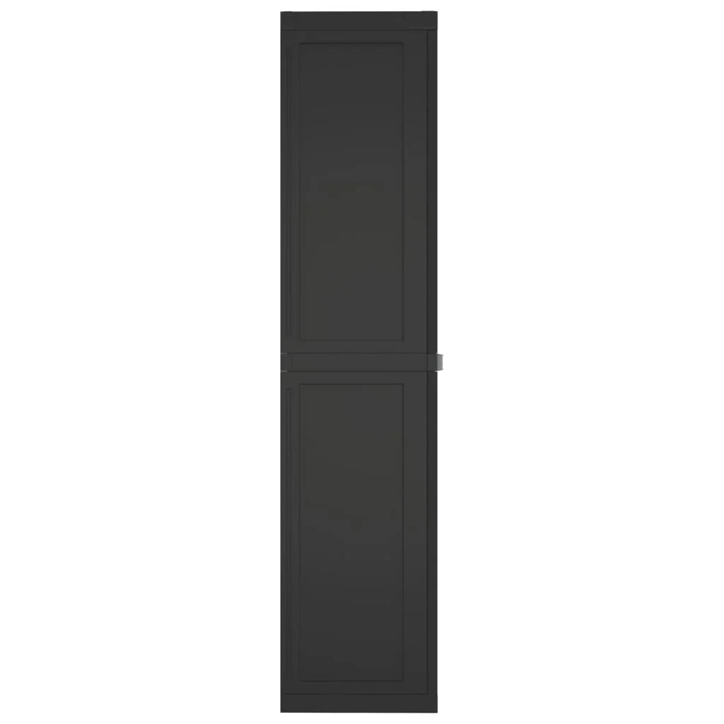 vidaXL Outdoor Storage Cabinet Black 25.6"x14.6"x33.5" PP