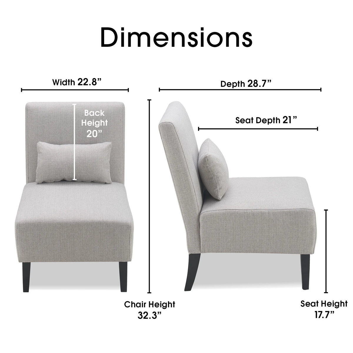 Serta Palisades Slipper Chair Pebble Gray