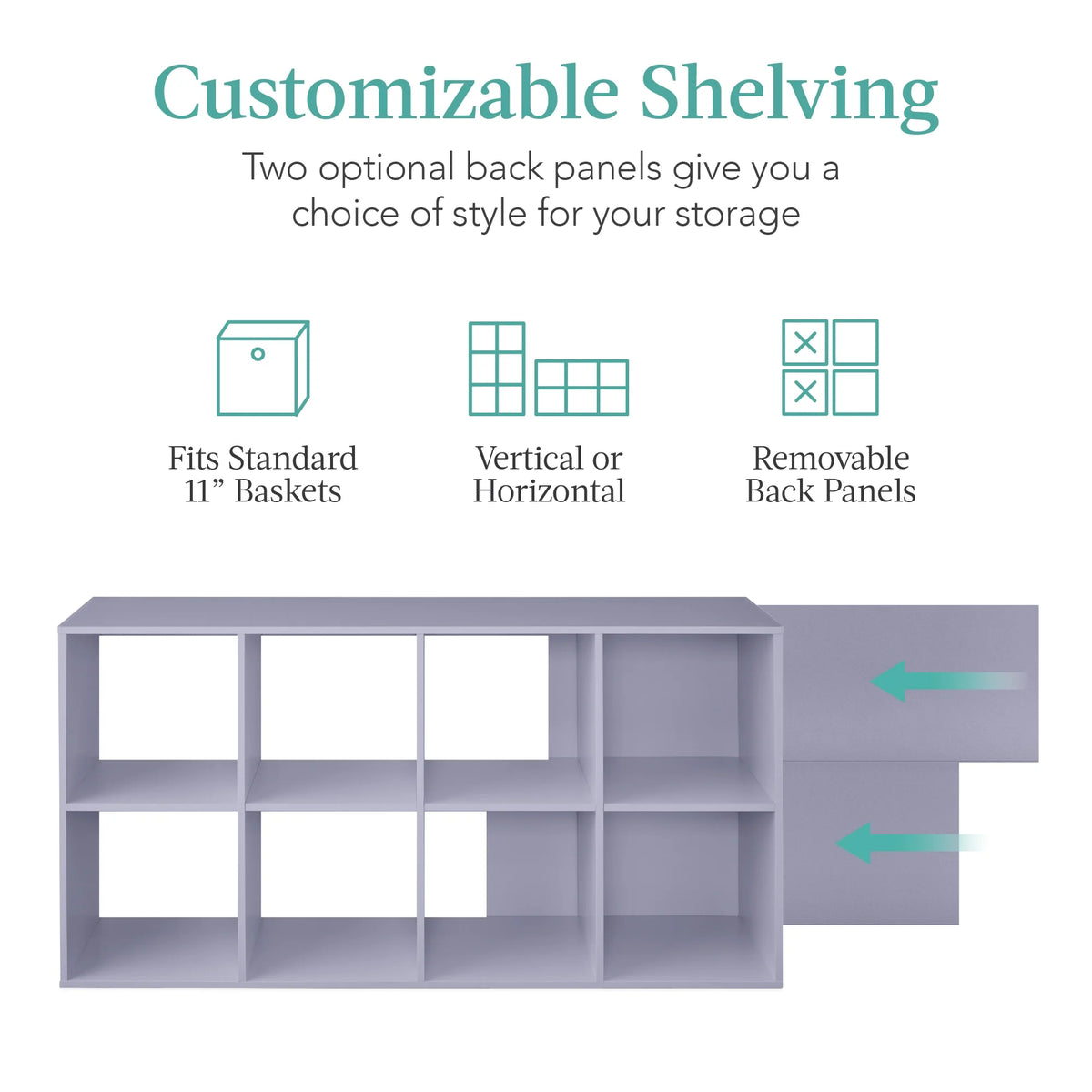 Best Choice Products 8-Cube Bookshelf, 11in Display Storage System, Organizer w/ Removable Back Panels - Black