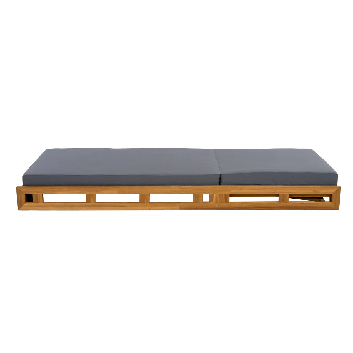Patio Seating LOUNGE CHAISE SET, ACACIA WOOD WITH WATER-RESISTANT LOUNGE CUSHIONS (CREAM & 4 INCH THICK) - MATCHING DARK GREY VERSION AVAILABLE,Outdoor Seating