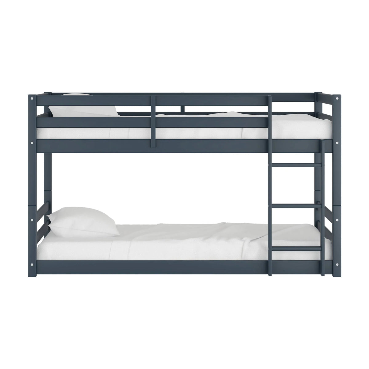 Campbell Wood Twin over Twin Floor Convertible Bunk Bed, Navy