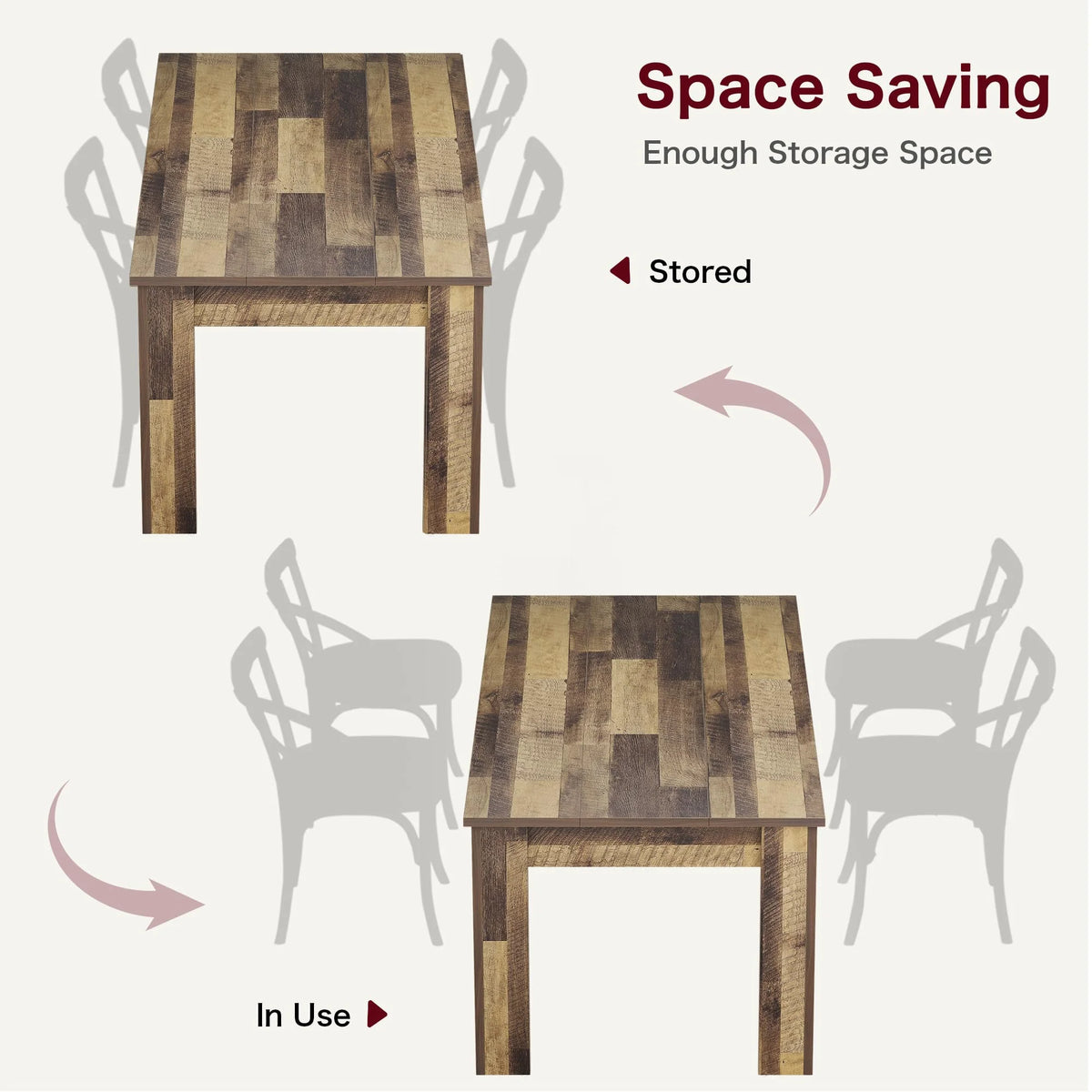 Dining Table for 4-6,63-inch Dining Tables for 4,Farmhouse Kitchen Table with Large Tabletop,Rectangular Dining Room Table,Kitchen Dining Table Dinner Table for Kitchen,Living Room��Only table��